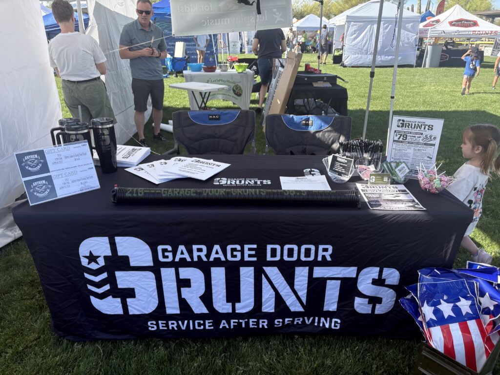 Garage Door Grunts booth at Anthem Days 2026 in Anthem, Arizona