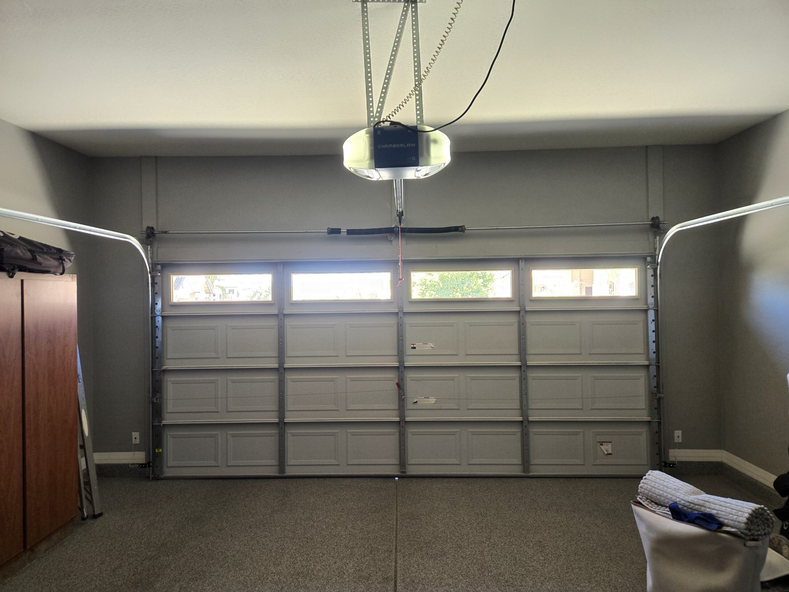 Clients Spring broke on a double car garage door. Both springs were replaced and garage door is now operable.