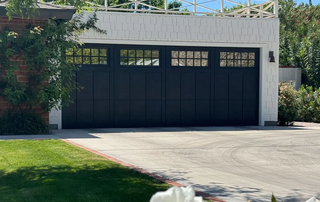 Dark garage door on an Arizona home