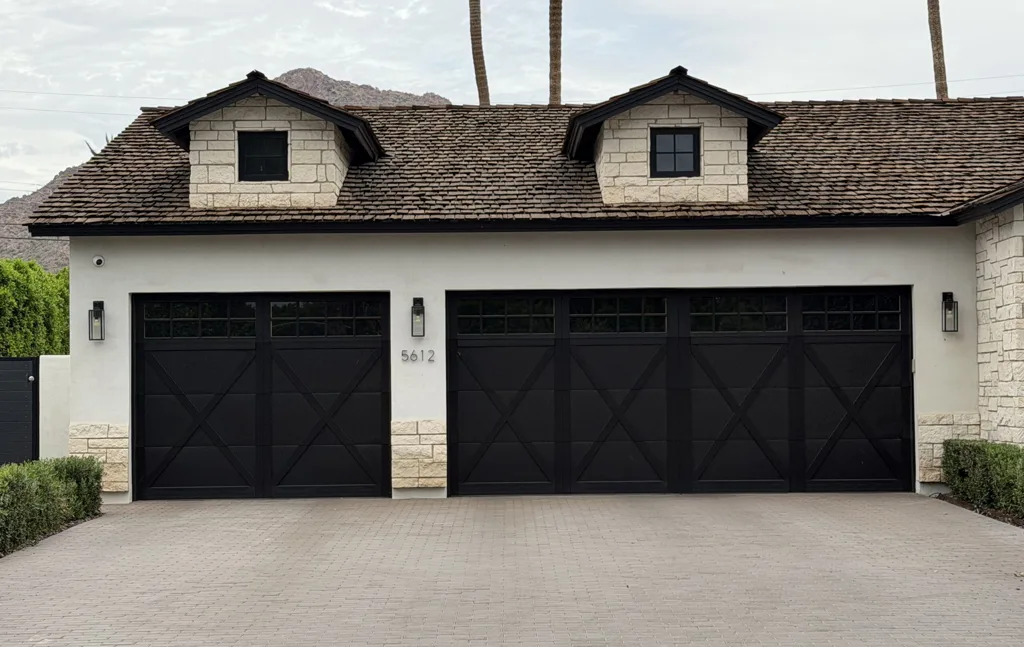 Barn-door style carriage garage doors installed in Arcadia, AZ