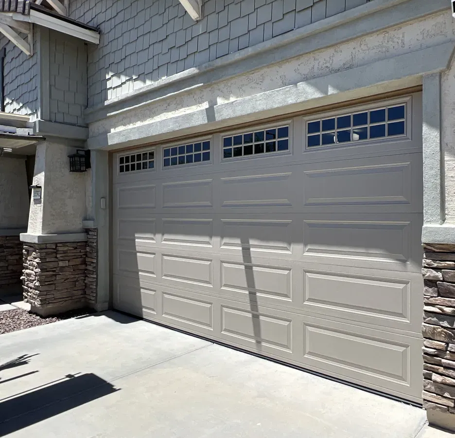 New garage door with window lites installed in Goodyear, AZ